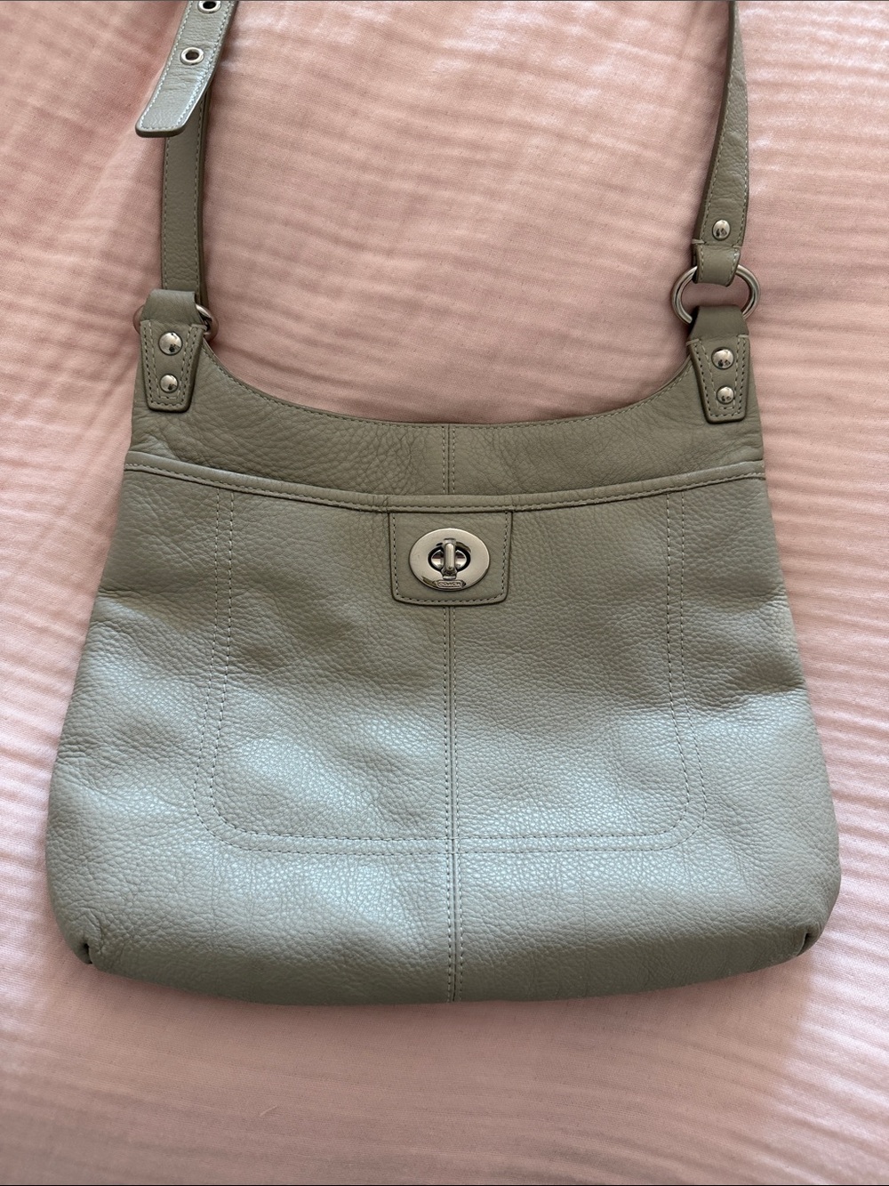 Coach Sage Pebbled Leather Shoulder Bag